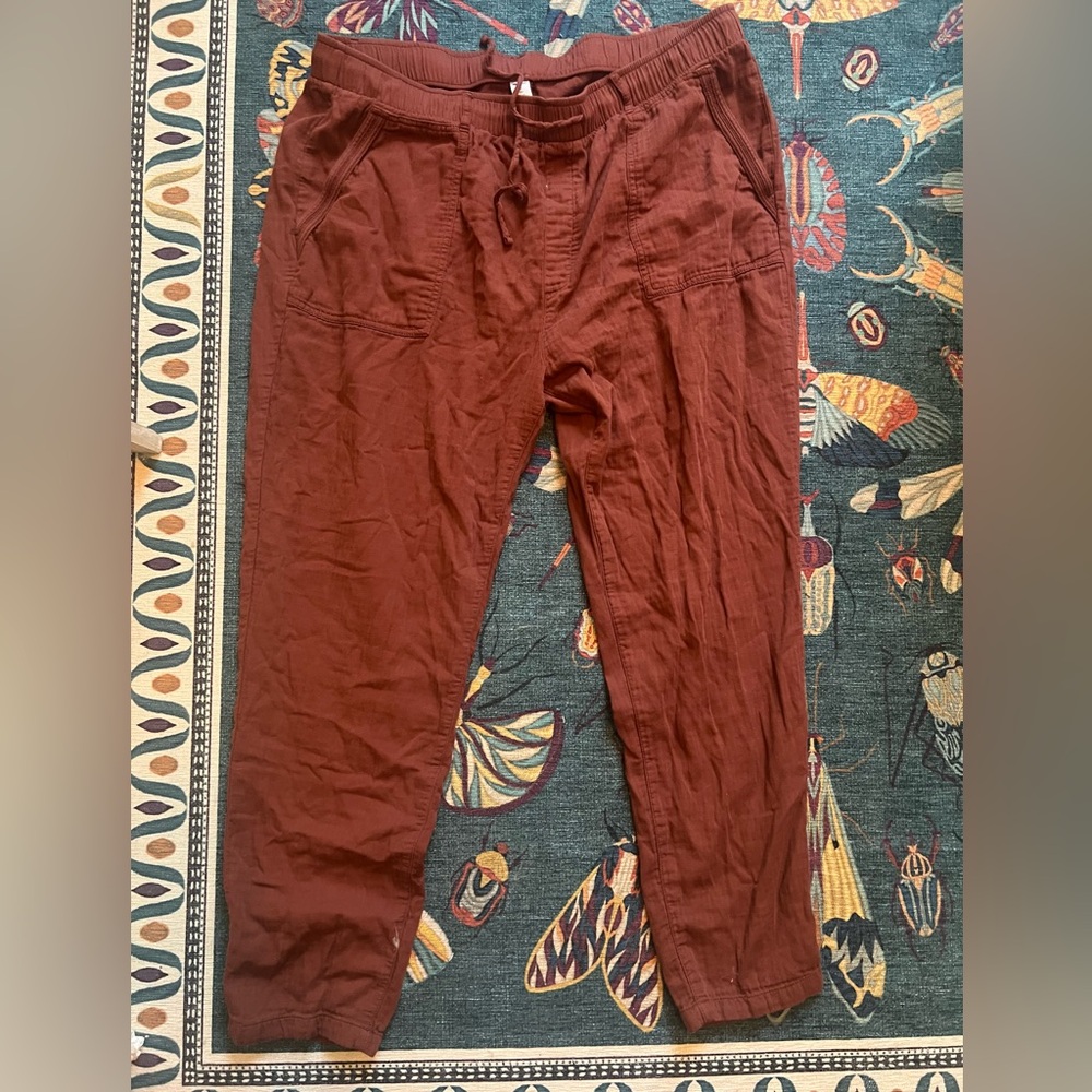 XL old navy rust colored crop linen pants